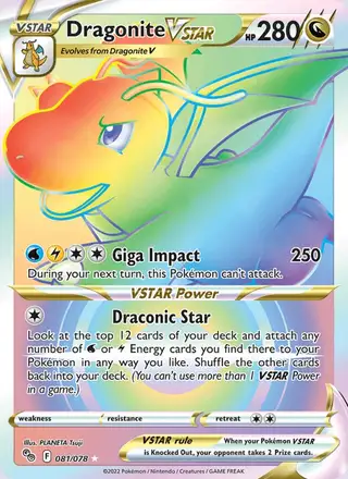 Dragonite VSTAR #081 Pokémon GO PSA 10