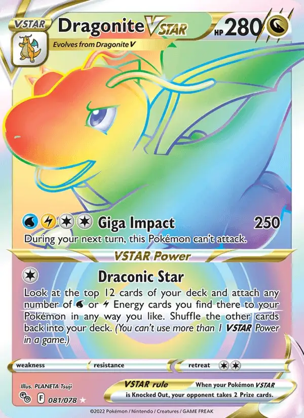 Dragonite VSTAR #081 Pokémon GO PSA 10