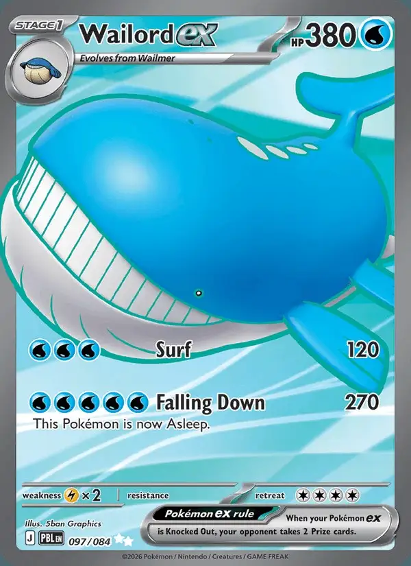 Wailord ex #097 Pitch Black PSA 10