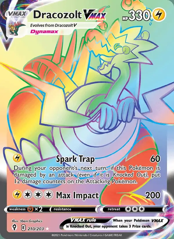 Dracozolt VMAX #210 Evolving Skies PSA 10