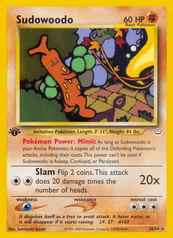 Sudowoodo #26 Neo Revelation PSA 10