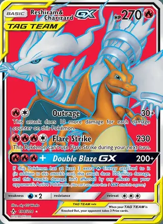 Reshiram & Charizard GX #194 Unbroken Bonds PSA 10