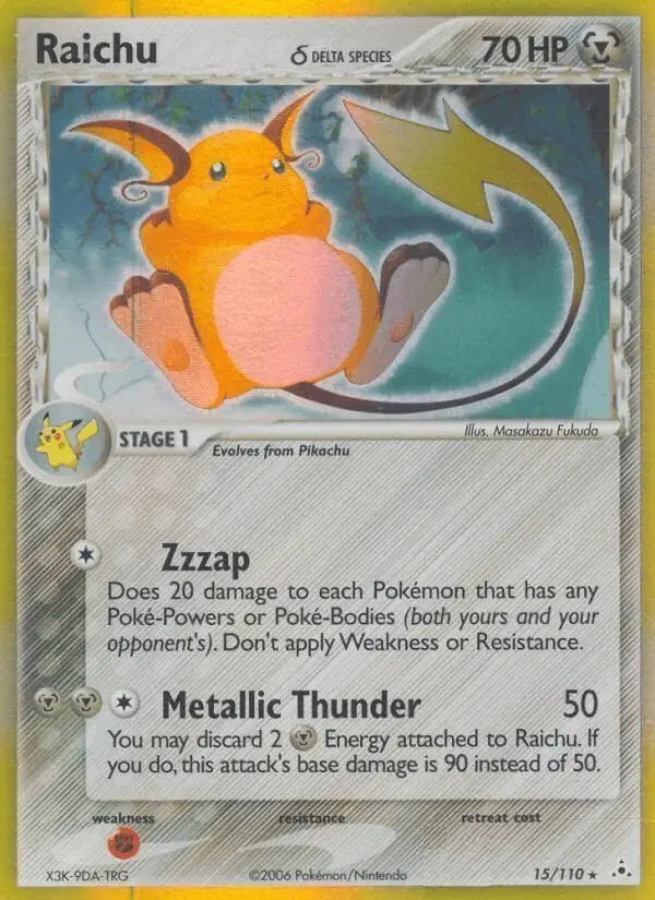 Raichu δ #15 Holon Phantoms PSA 10