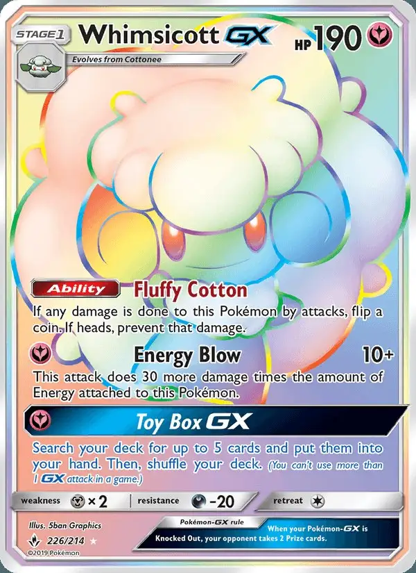 Whimsicott GX #226 Unbroken Bonds PSA 10