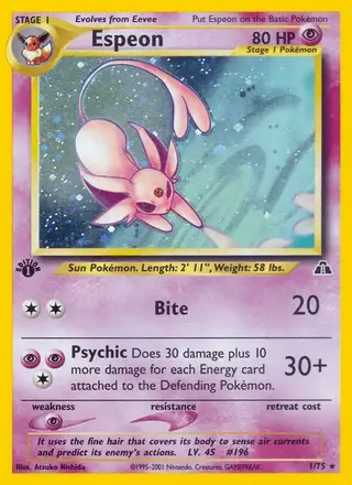 Espeon #1 Neo Discovery PSA 10