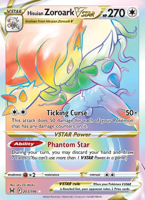 Hisuian Zoroark VSTAR #203 Lost Origin PSA 10